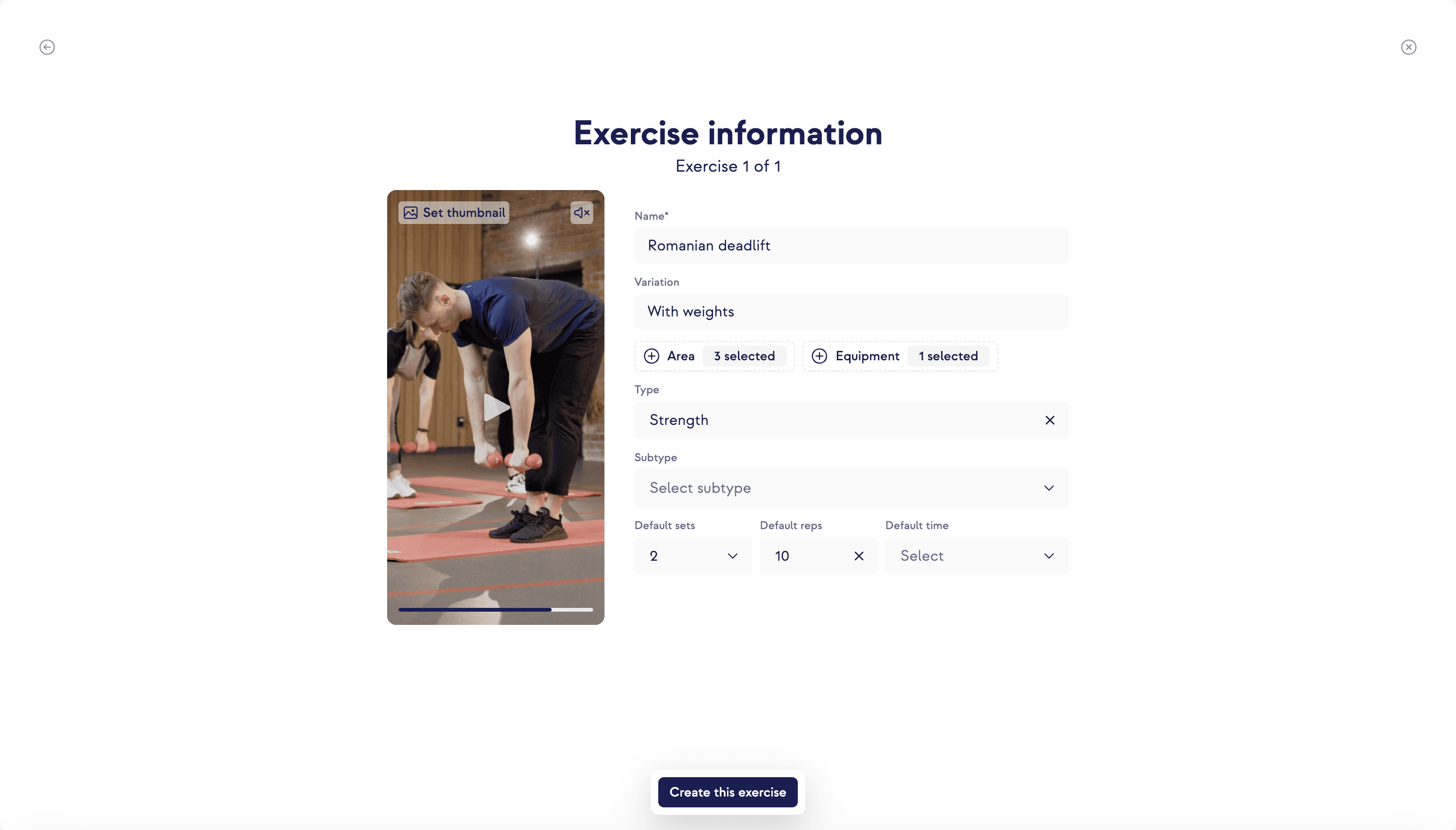 Upload exercises