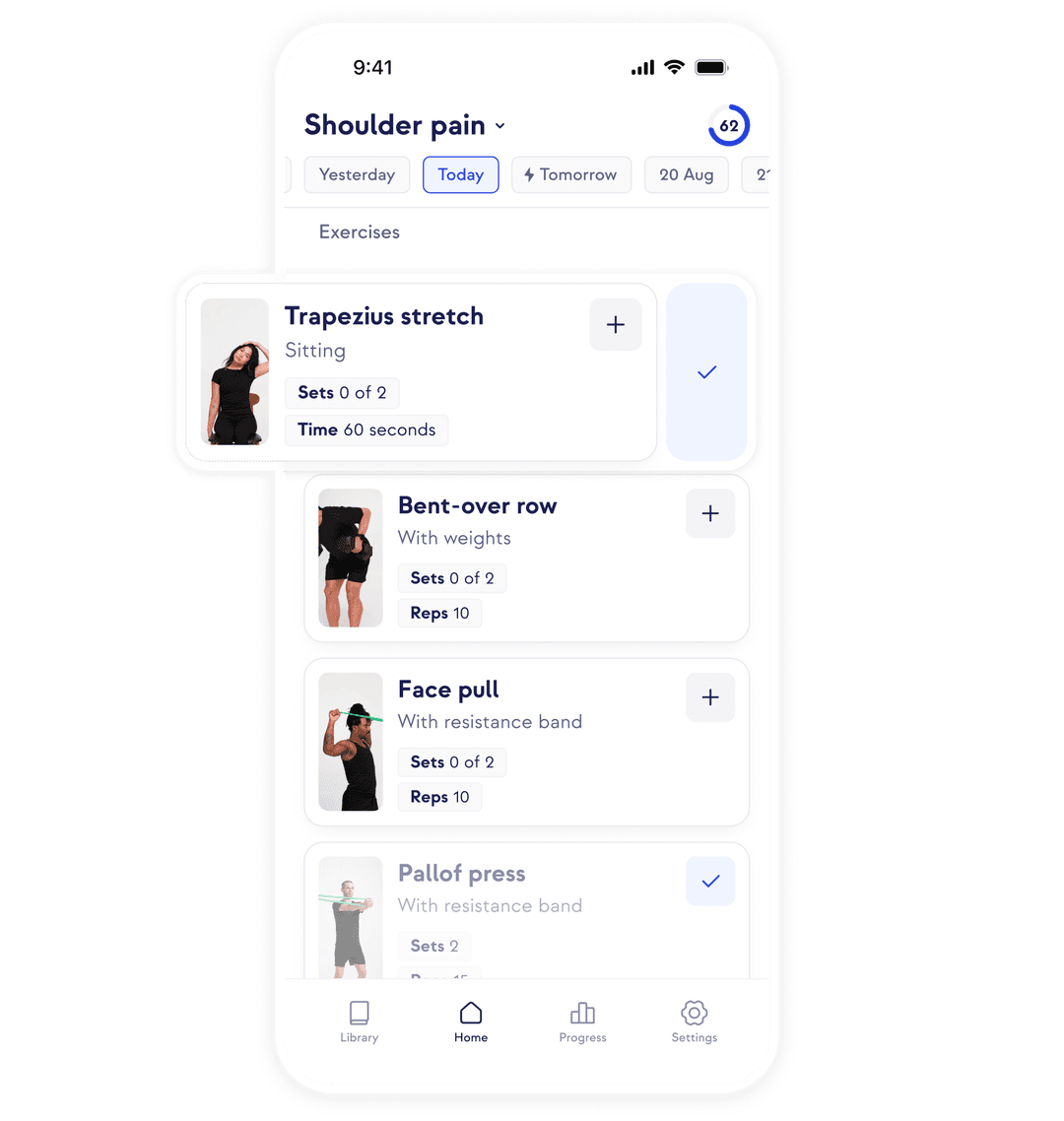 Stay on track with your exercises.